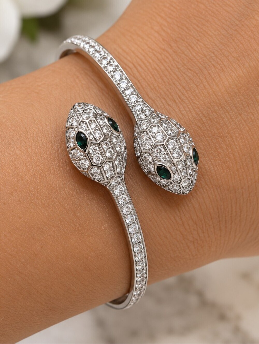 Elegant Silver Snake Bracelet